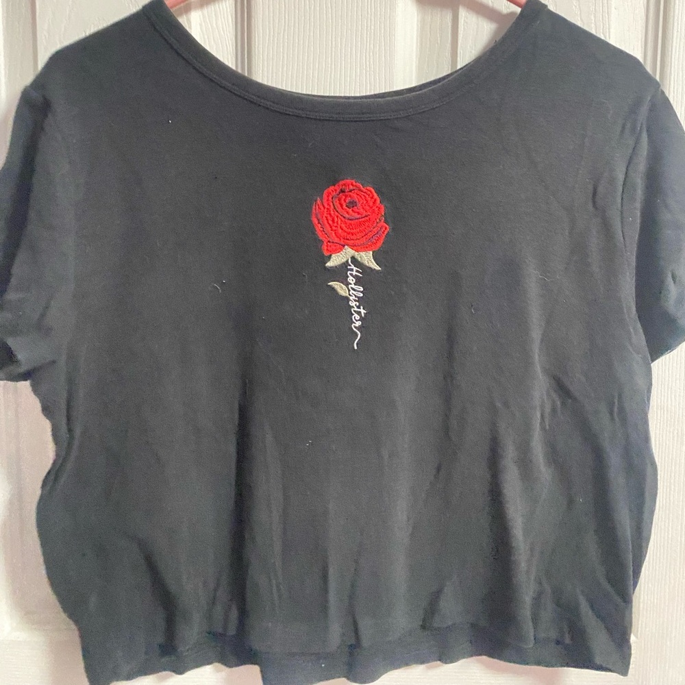 Black, Large Rose Top